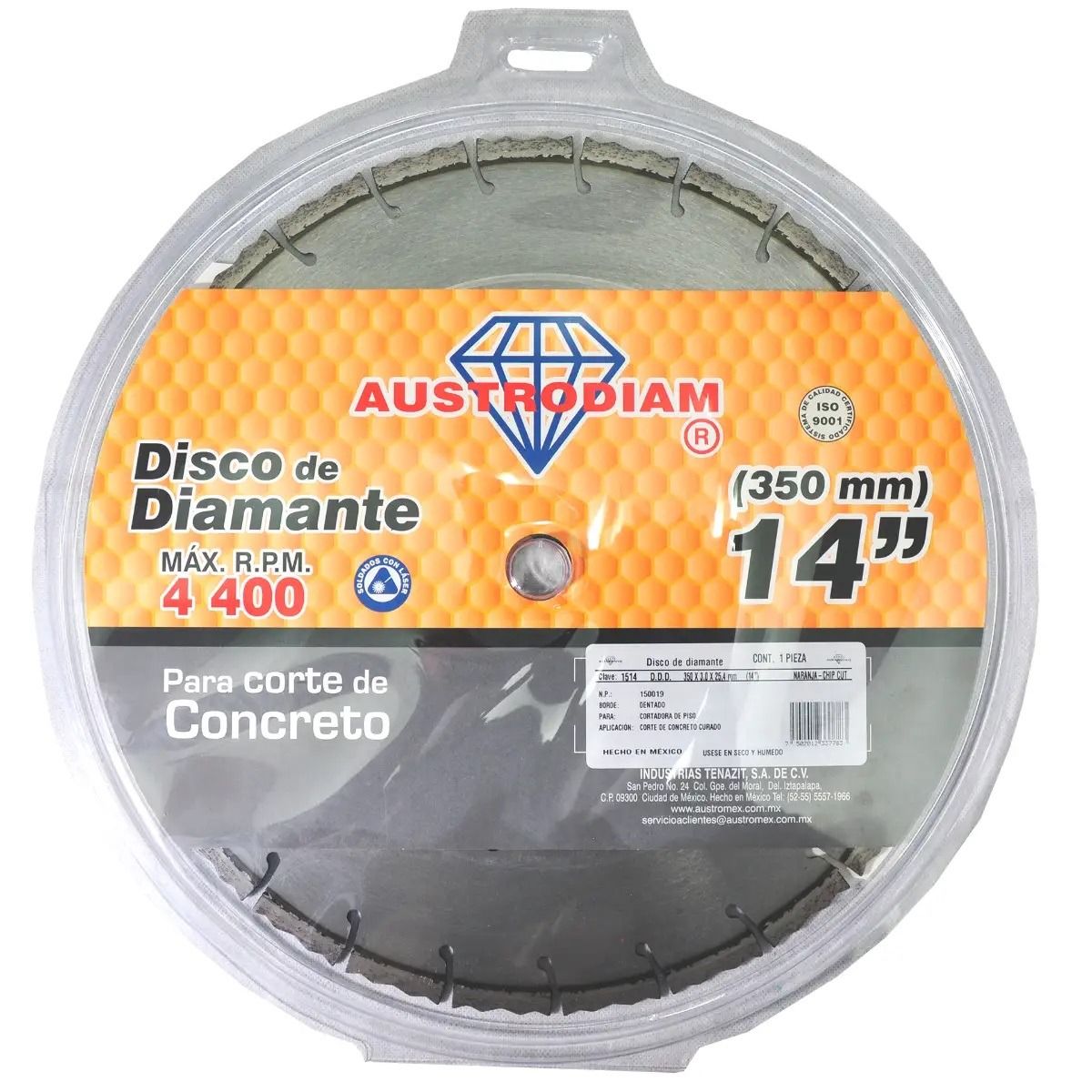 Disco de Diamante Corte Concreto 14" 1514 Austromex 2
