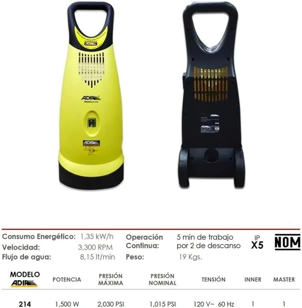 Hidrolavadora de presión 1500W 2030PSI AD-214 Adir 2