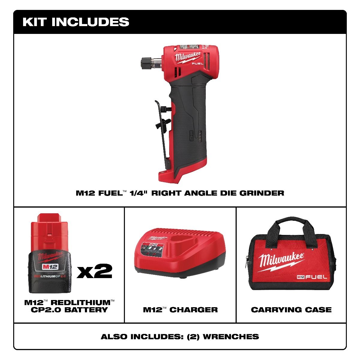 Rectificador de 1/4" M12 FUEL™ 2485-22 Milwaukee 6