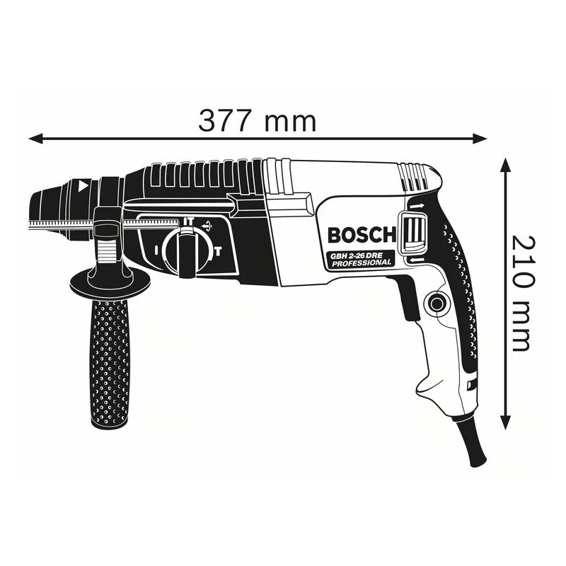 Martillo Perforador Demoledor 800W 3 J Heavy Duty GBH 2-26 DRE 11253.7 Bosch 2