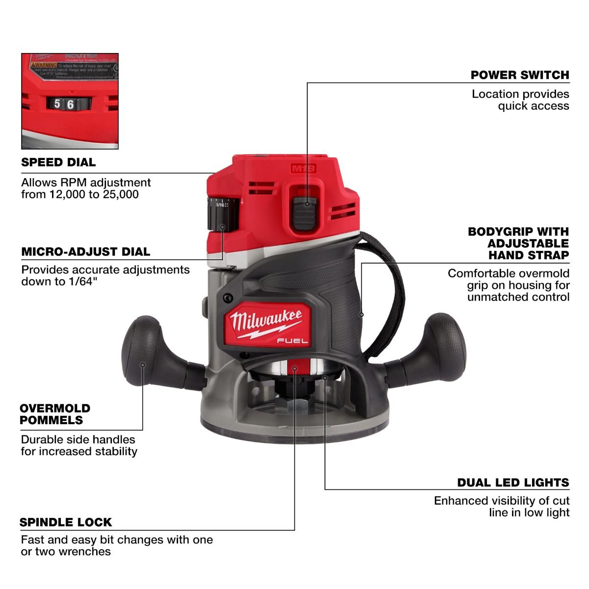 Router M18 FUEL™ 1/2" 2838-20 Milwaukee 6