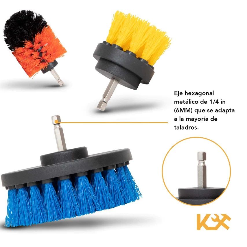 Cepillo para Taladro Juego 10 Piezas para Limpieza Cerdas Multiusos 300159 Kingsman 4