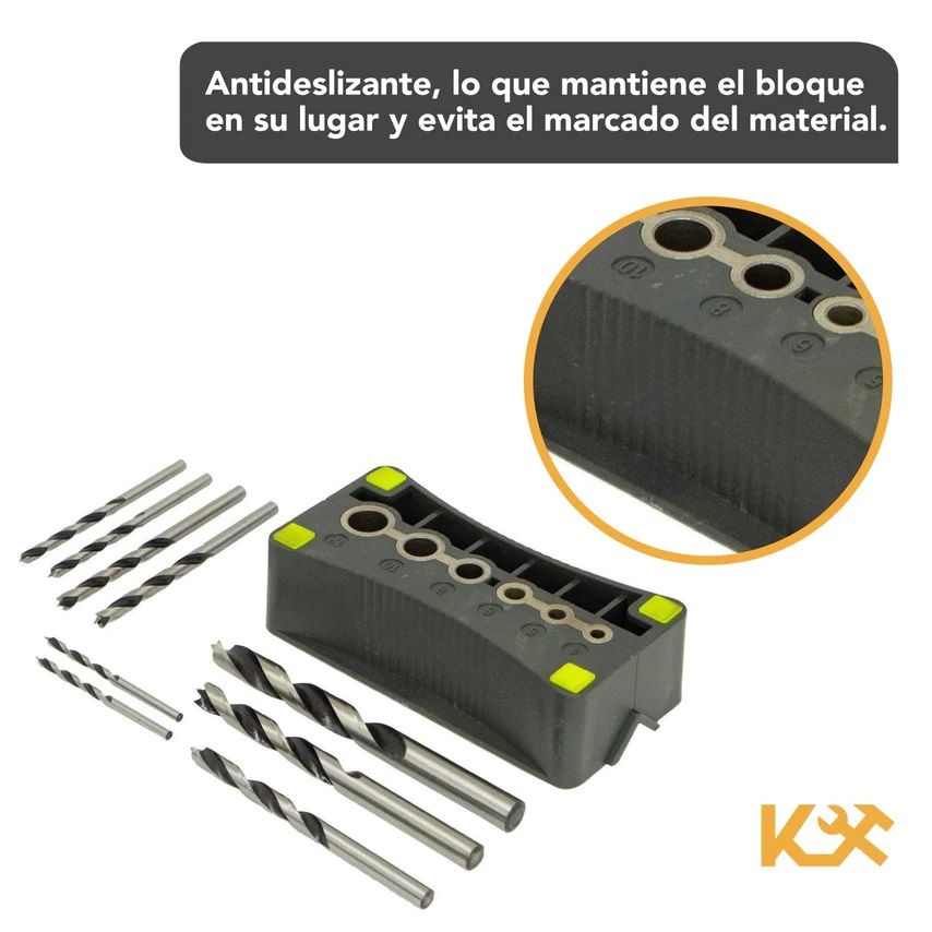 Guia para Taladro Plantilla en V de 4-12 mm C/9 Brocas para Madera 3-10 mm 300225 Kingsman 4