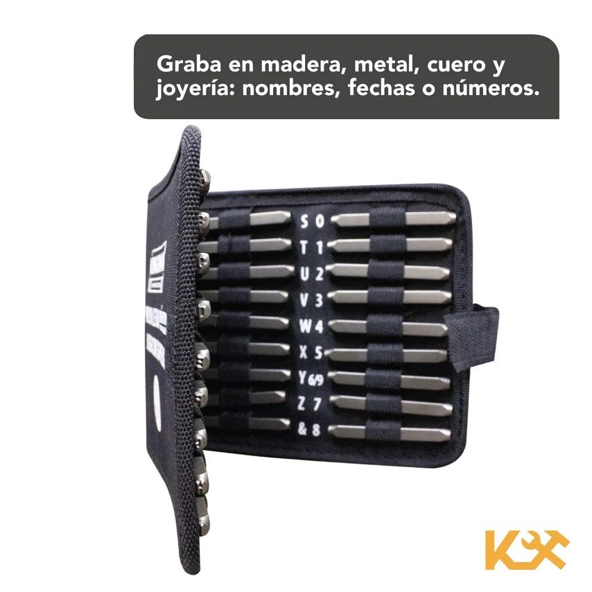 Punzon Letra y Número Juego con 36 Piezas 4 mm 300330 Kingsman 6