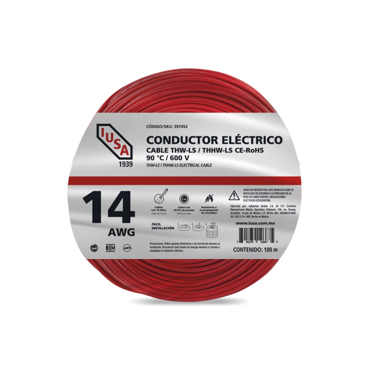Cable Eléctrico THW #14 100m Iusa 8