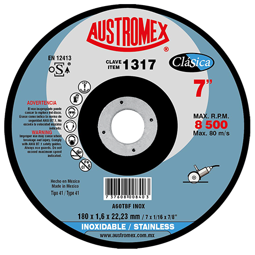 Disco para corte de metal 7 Pulg 1317 Austromex