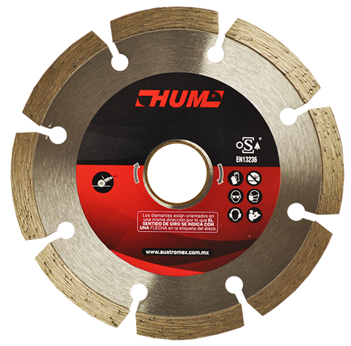 Disco de diamante segmentado HUM 4-1/2 Pulg 2555 Austromex