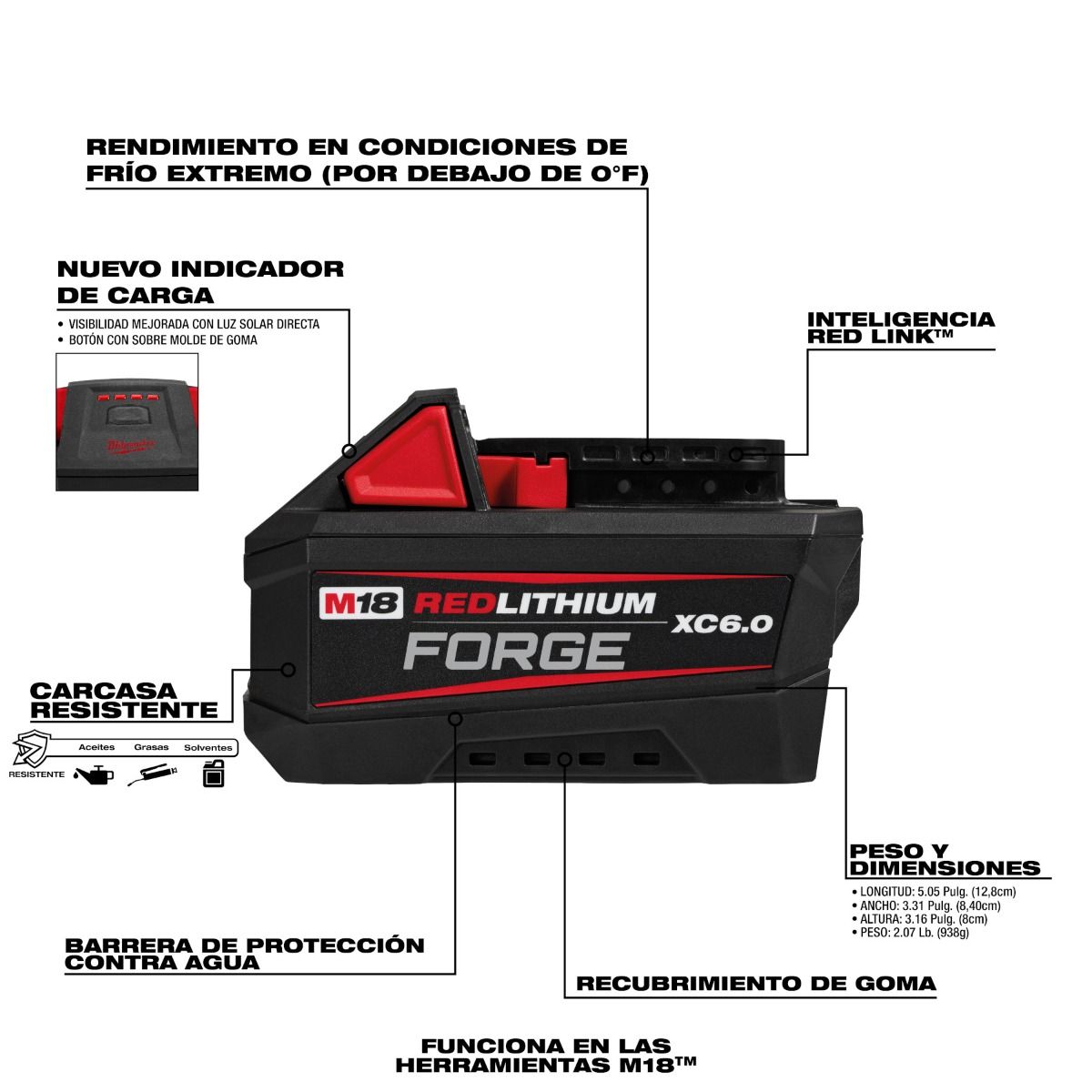 Batería M18™ REDLITHIUM™ FORGE™ XC6.0 48-11-1861 Milwaukee 4