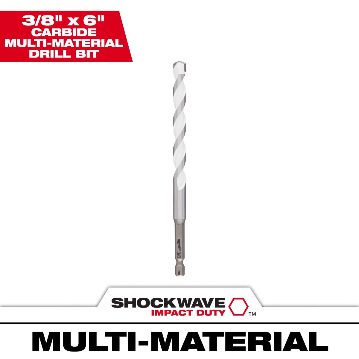 Broca de carburo Multi Material 3/8" X 6” 48-20-8890 Milwaukee 4