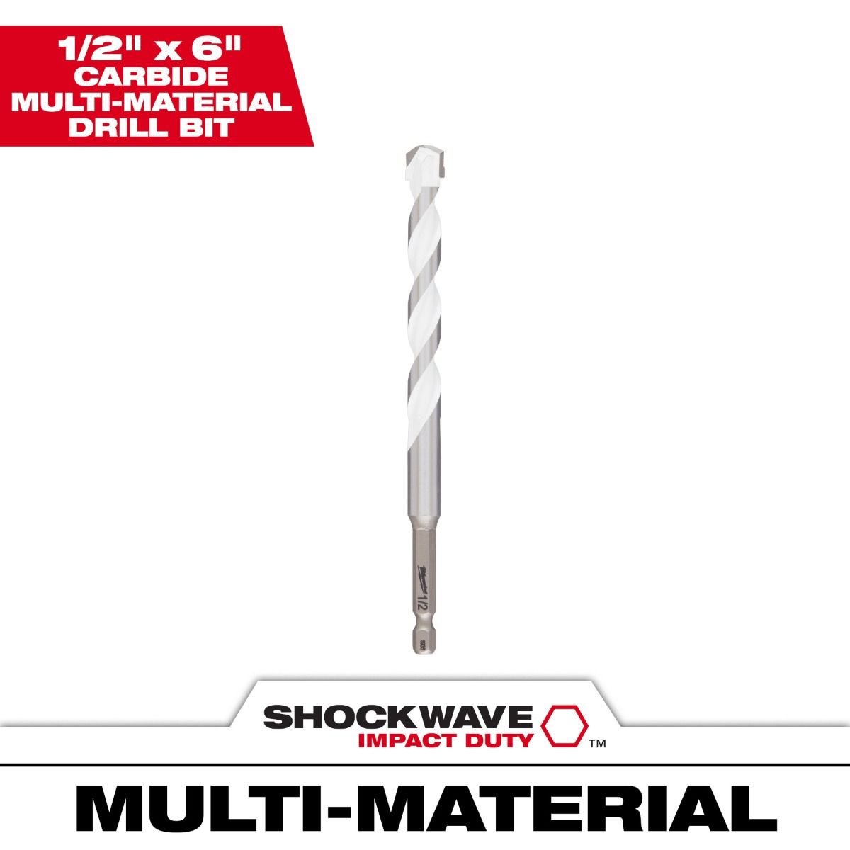 Broca de carburo Multi Material 1/2" X 6” 48-20-8892 Milwaukee 5