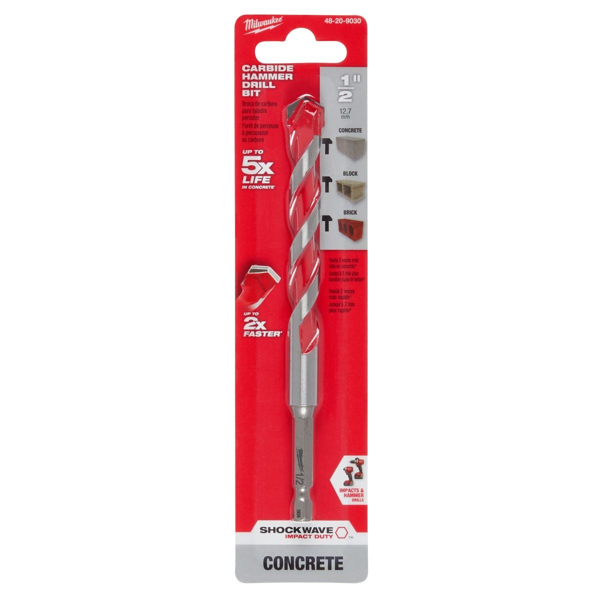 Broca de Concreto 1/2" X 6” 48-20-9030 Milwaukee 2