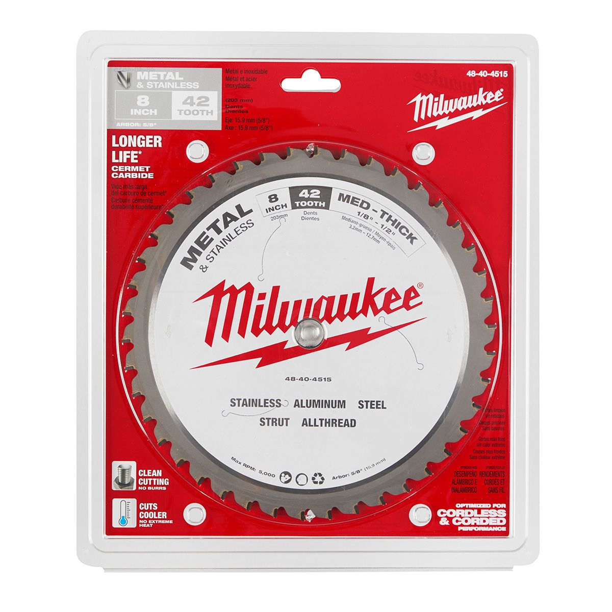 Sierra multimaterial 8 Pulg 42 dientes 48-40-4515 Milwaukee 2