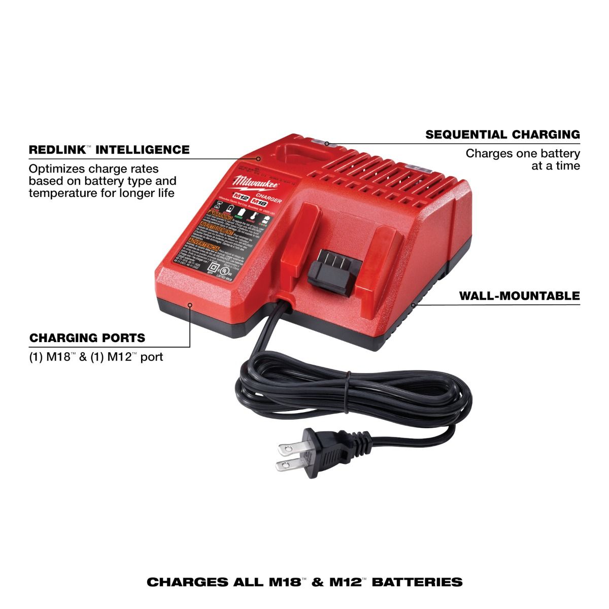 Cargador de batería M18™ y M12™ 48-59-1812 Milwaukee 5