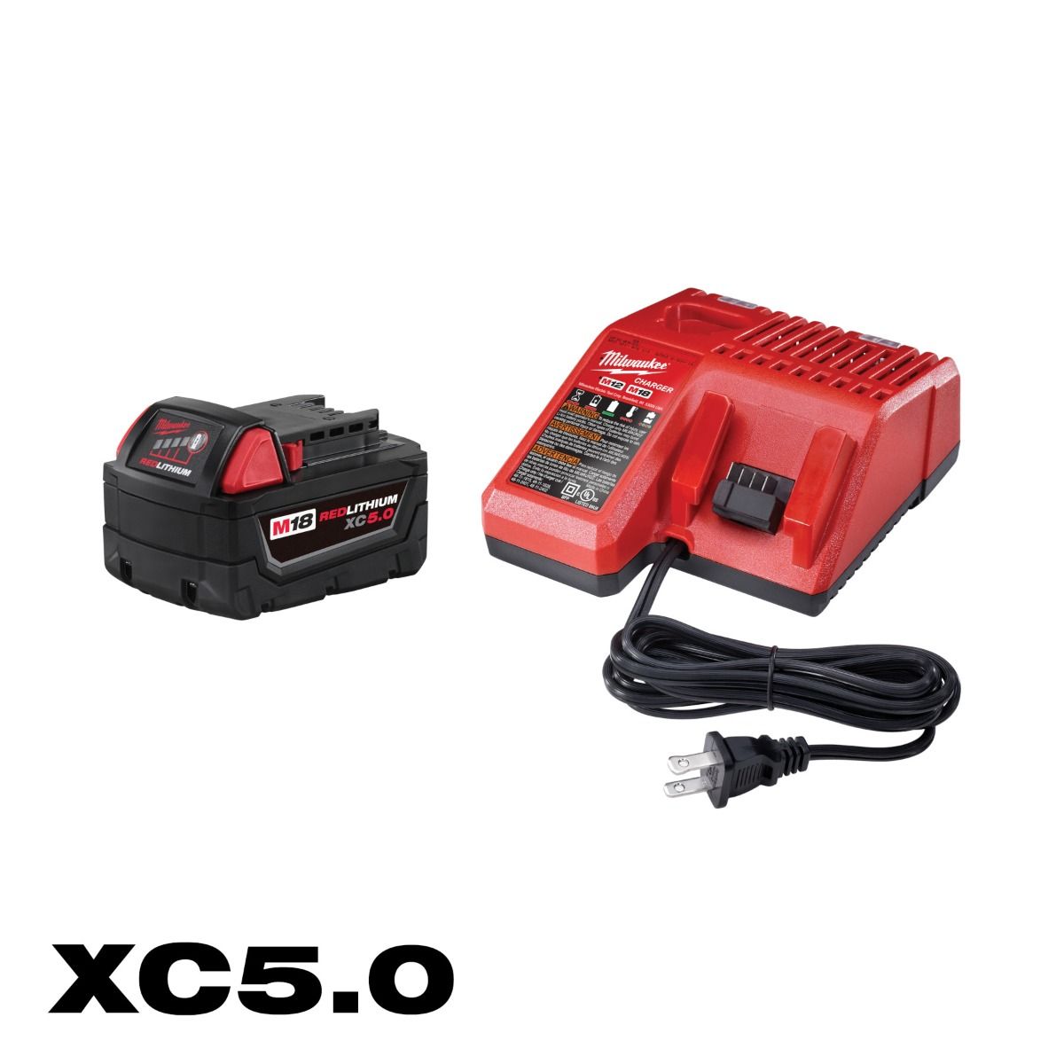 Juego batería y cargador M18™ REDLITHIUM™ XC5.0 48-59-1850 Milwaukee 2