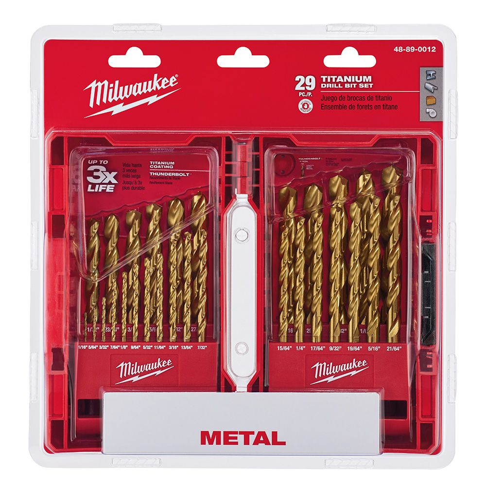 Juego de brocas 29 Pz titanio 48-89-0012 Milwaukee