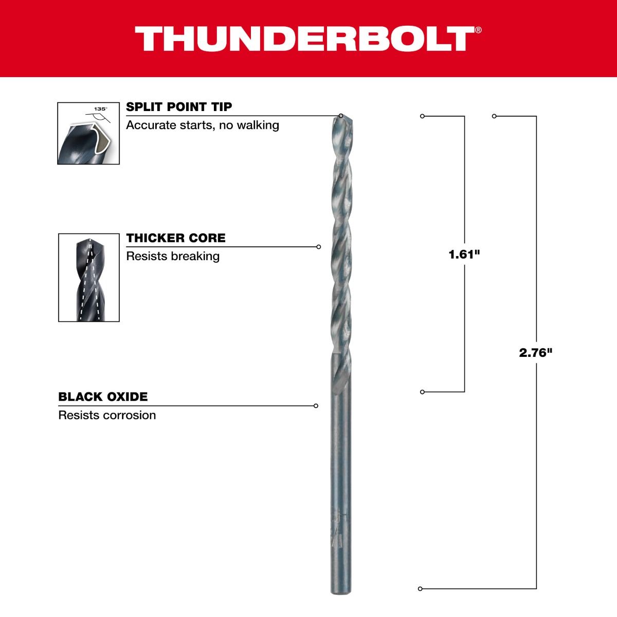 Broca Alta velocidad 1/8” 48-89-2714 Milwaukee 2