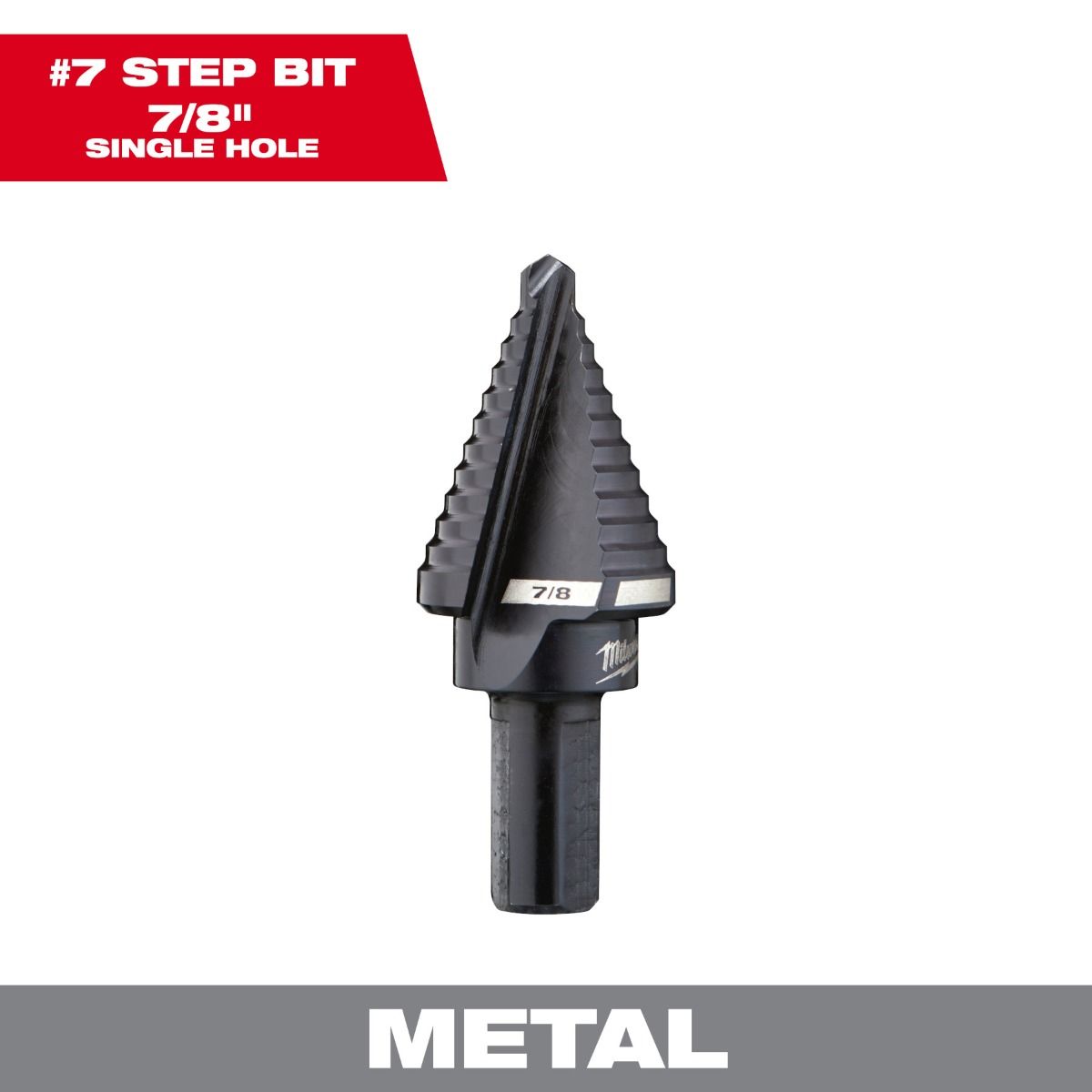 Broca escalonada N. ° 7, agujero único de 7/8" 48-89-9207 Milwaukee 2