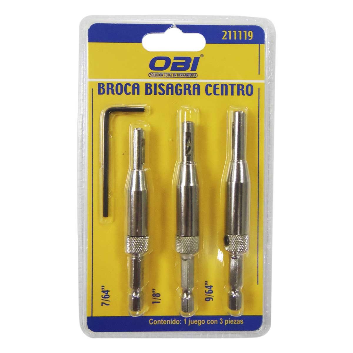 Juego de brocas para bisagra 3 Pz 211119 Metal OBI 2