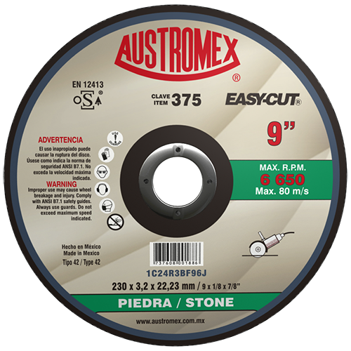 Disco para corte de piedra 9 Pulg 375 Austromex