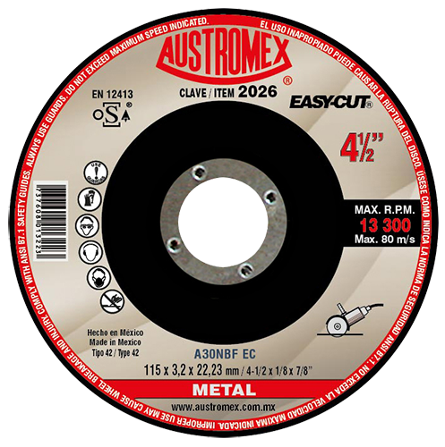 Disco para corte de metal 4-1/2 Pulg 2026 Austromex