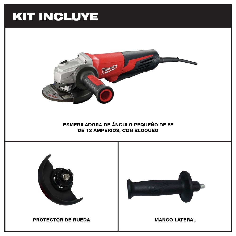 Miniesmeriladora 5 Pulg 1500W 6117-30 Milwaukee 2