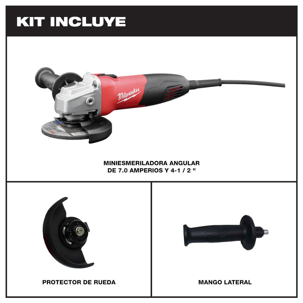 Miniesmeriladora 4-1/2 Pulg 840W 6130-33 Milwaukee 4