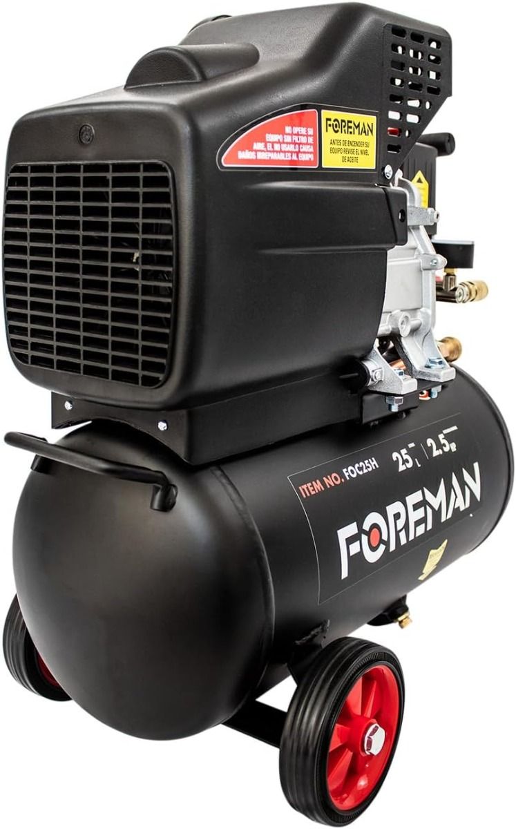 Compresora 2.5 HP 25 Lt FOC25H con Pistola y Manguera Foreman 3