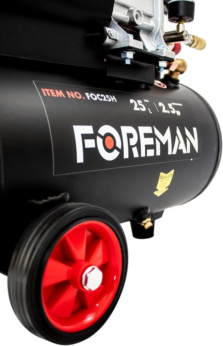 Compresora 2.5 HP 25 Lt FOC25H con Pistola y Manguera Foreman 4