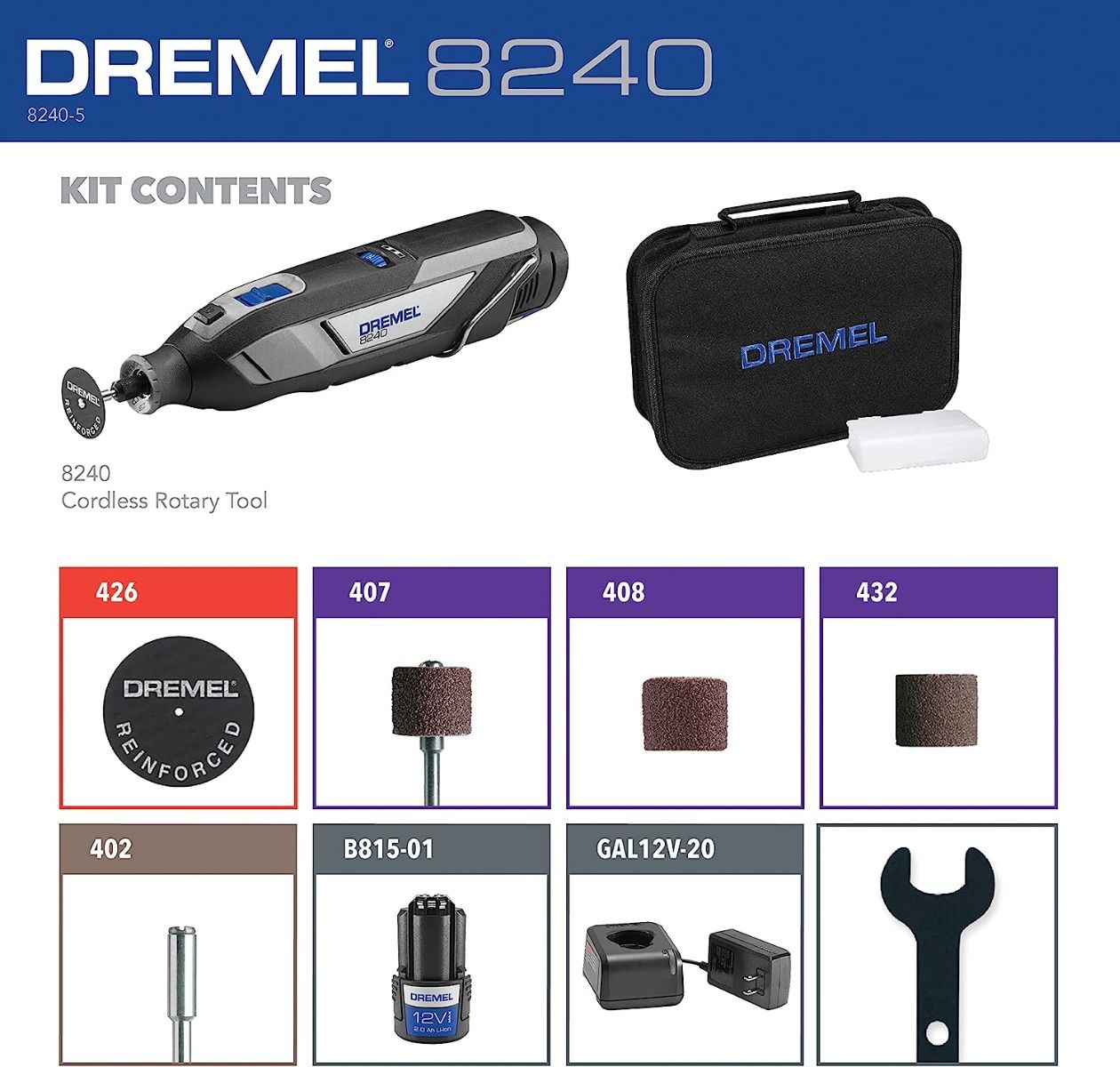 Mototool 5 Accesorios 12V 8240A8250AA Dremel 3