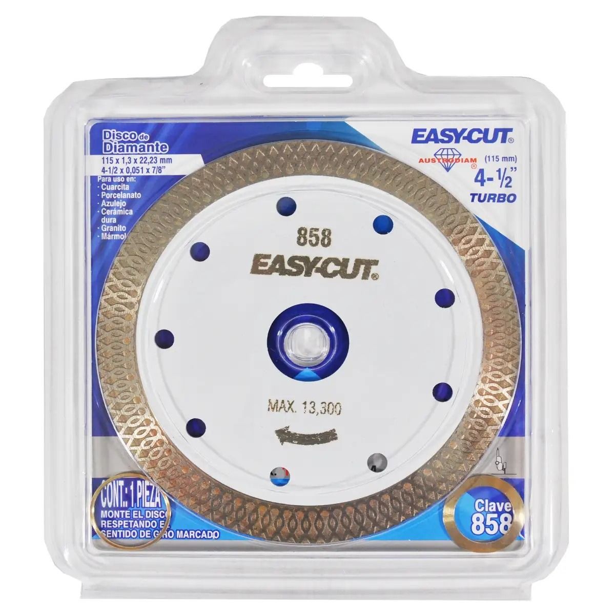 Disco de Diamante Turbo Para Corte Cuarcita 4-1/2” 858 Austromex 2