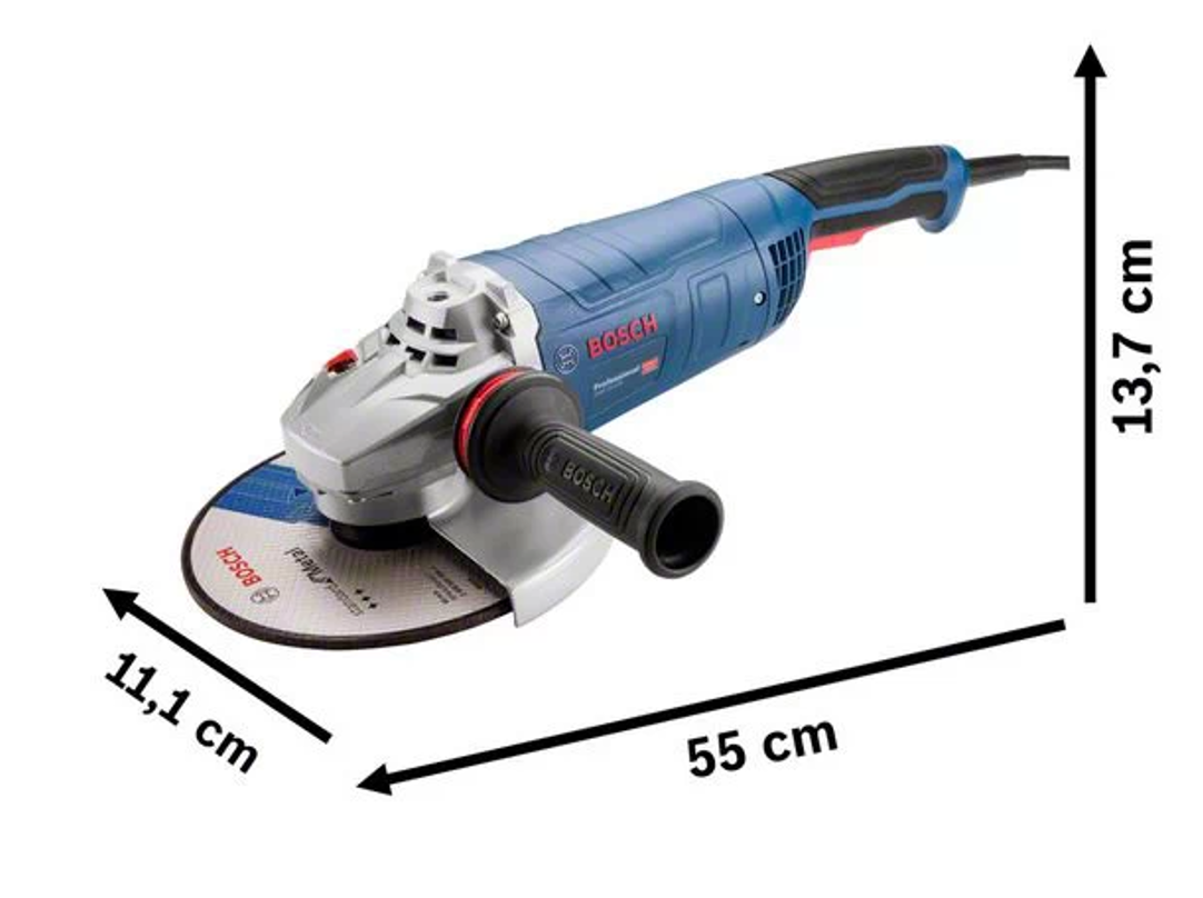 Amoladora Angular 9" 2500W 6,500 rpm Heavy Duty GWS 25-230 18F4.0 Bosch 2