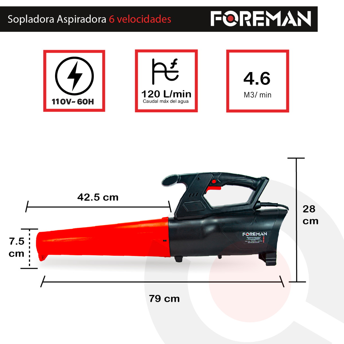 Sopladora aspiradora FO100 FOREMAN 8