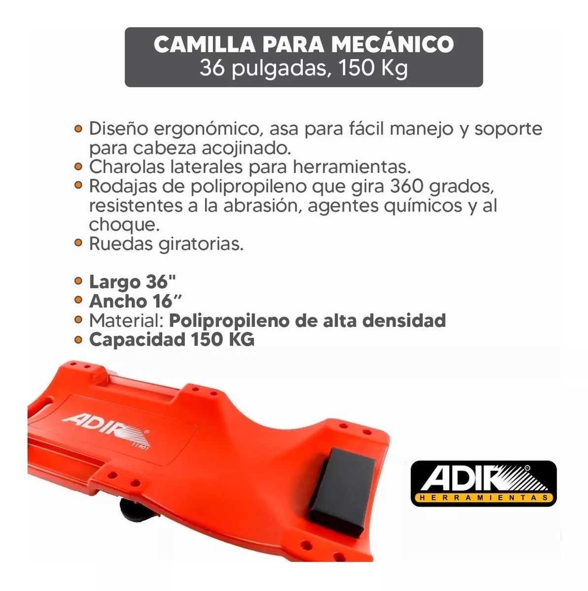Cama Para Mecánico 36” 11901 Adir 2