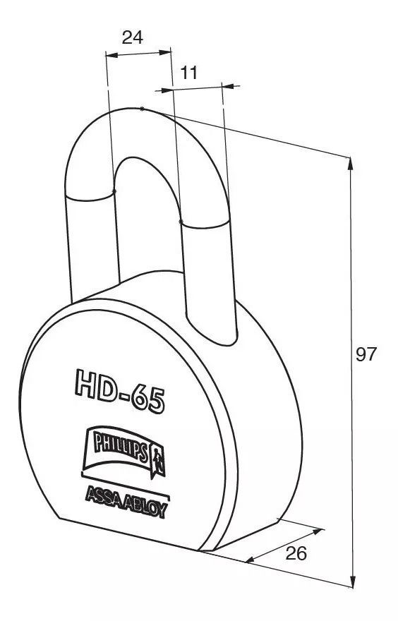 Candado Acero Cromo HD-65 MX5579 Philips 2