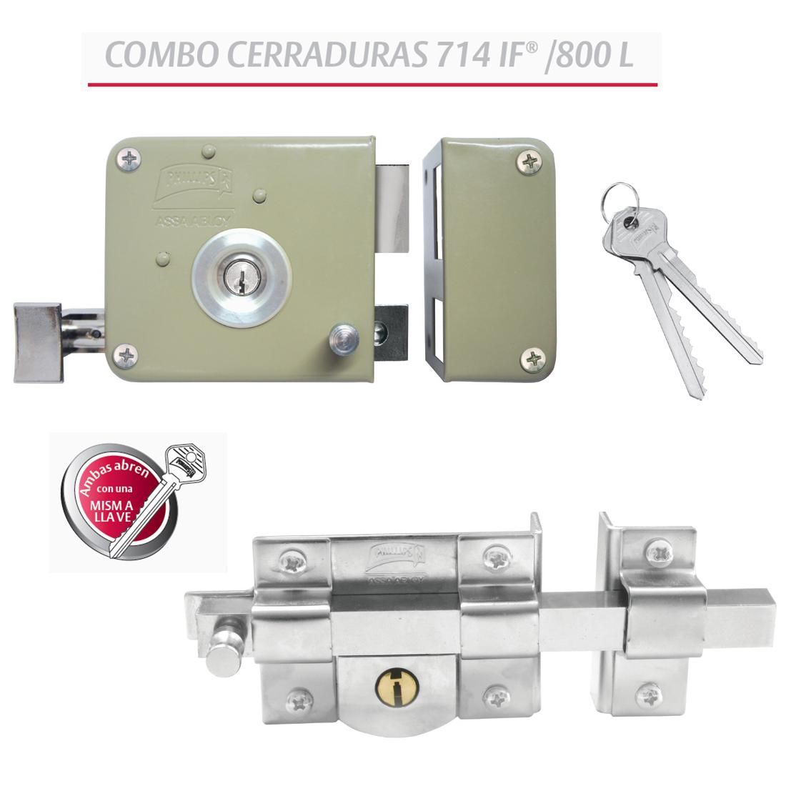 Combo Cerradura 715 LL/ Cerrojo 800 Phillips 2