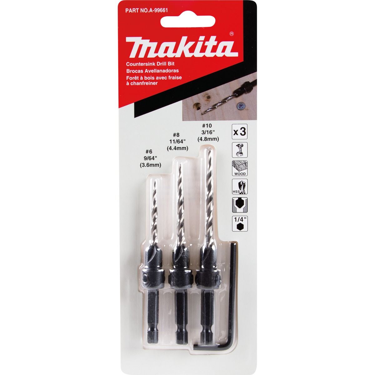 Juego de brocas avellanadoras A-99661 Makita 2