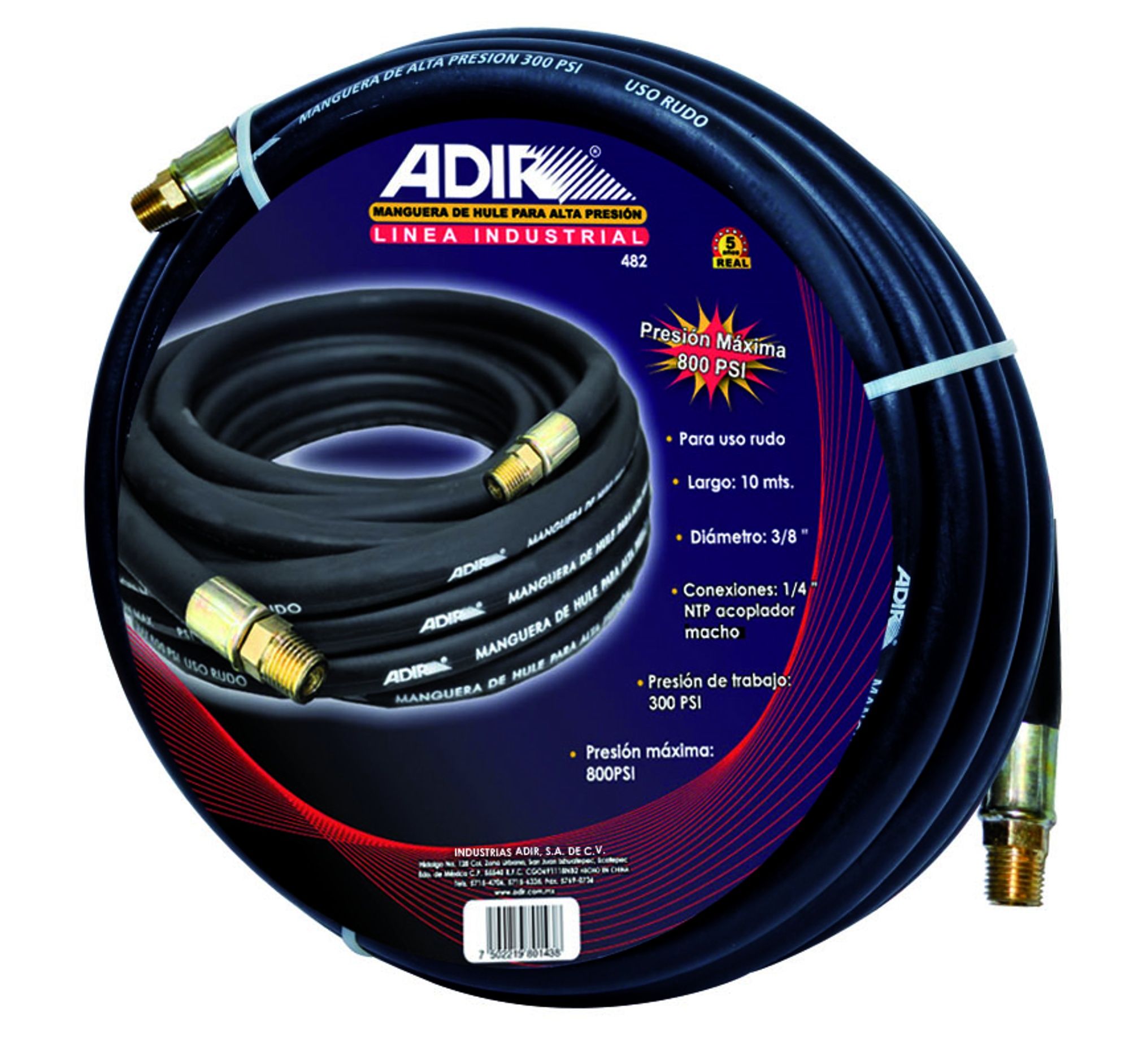 Manguera de alta presión hembra 1/4 Pulg 10m AD-480 Adir