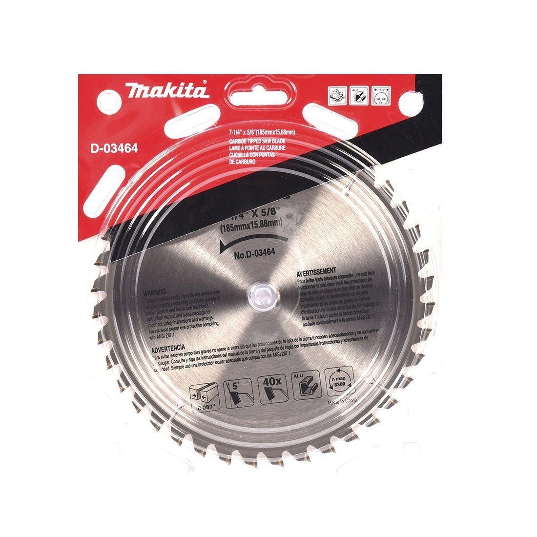 Sierra para aluminio 7-1/4 Pulg 40 dientes D-03464 Makita 2