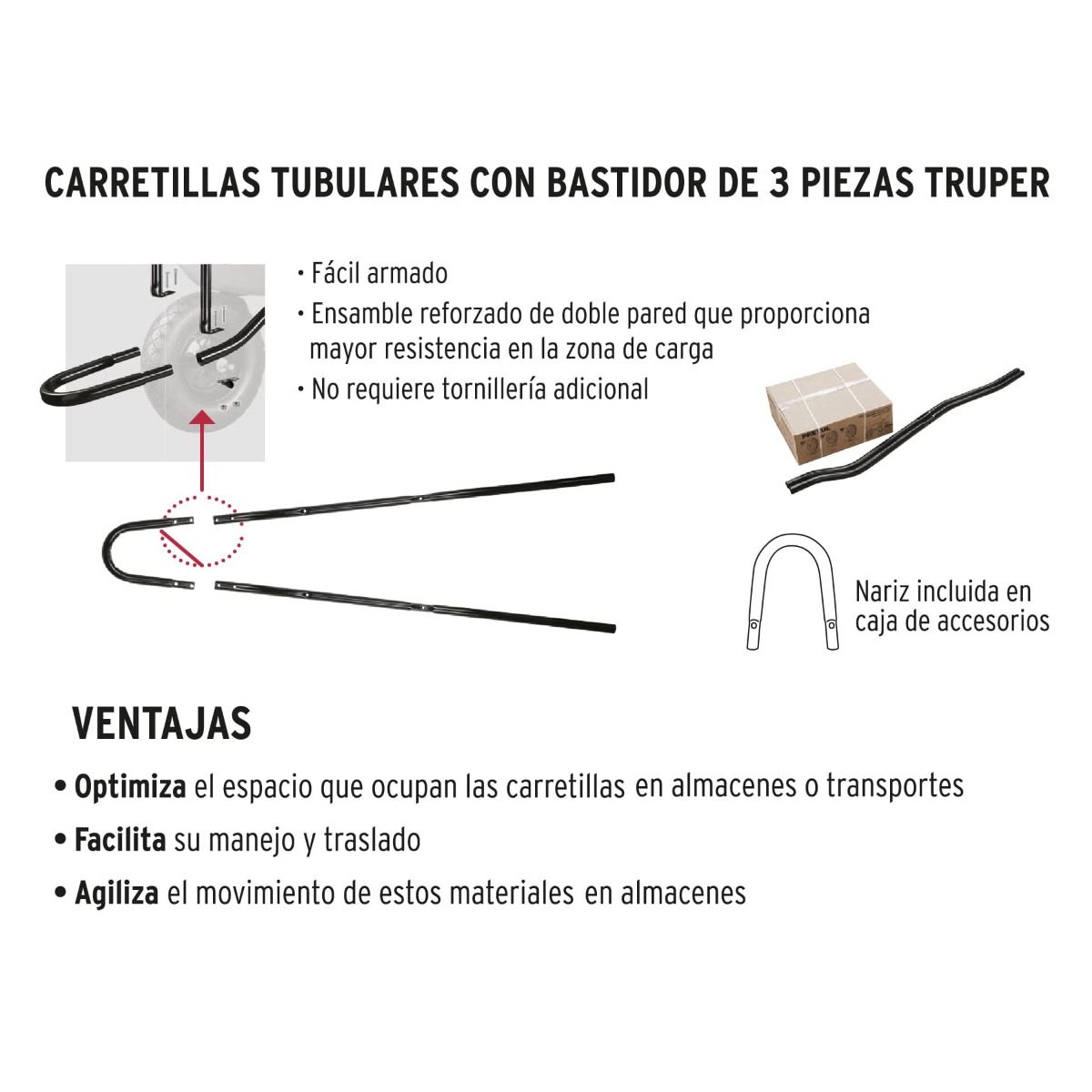 Carretilla 5.5 ft3 Neumática 11752 CAT-50ND Truper 5