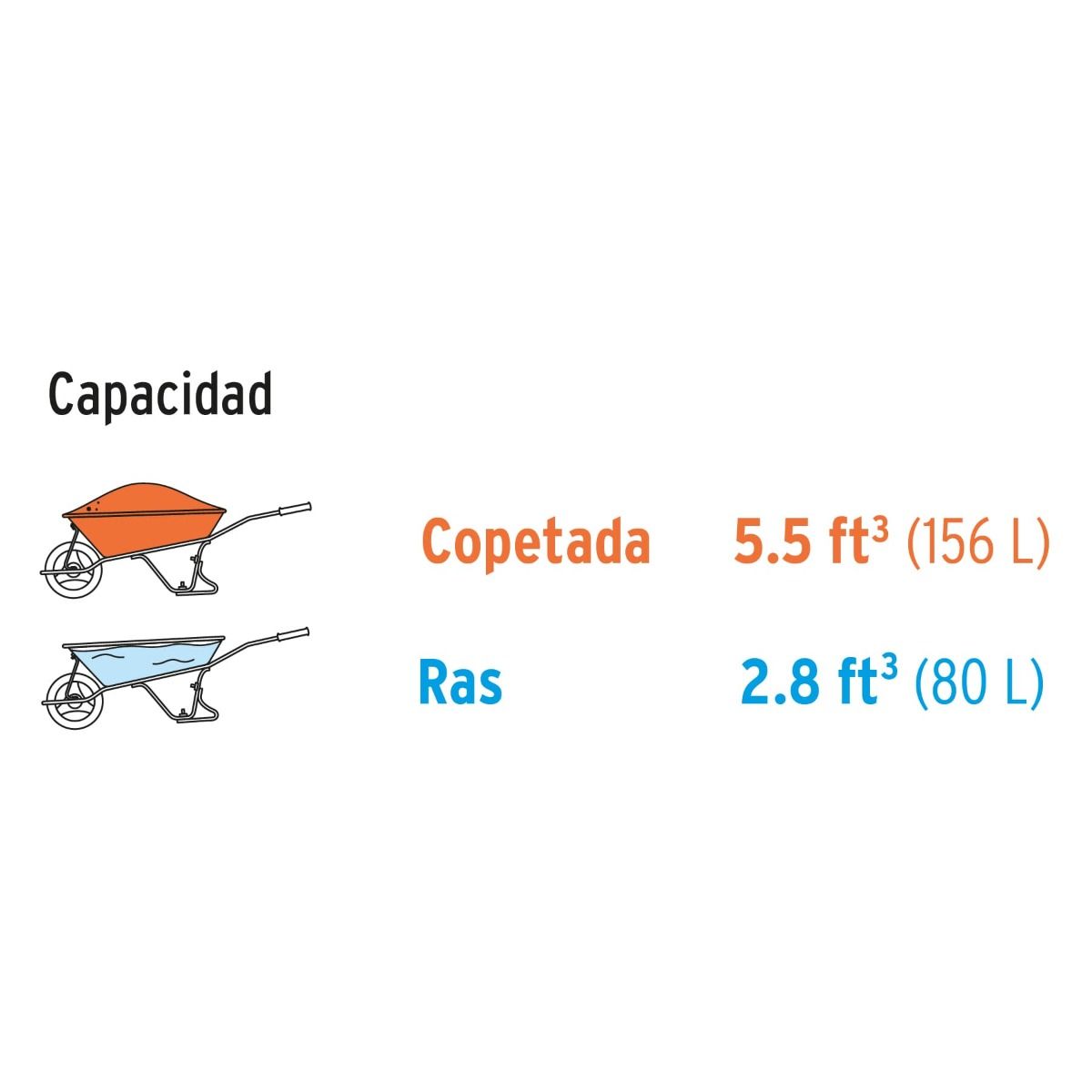 Carretilla 5.5 ft3 Neumática 11752 CAT-50ND Truper 6