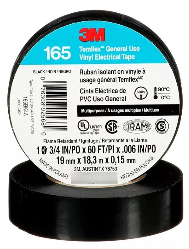 Cinta de aislar 19X18m 165 3M