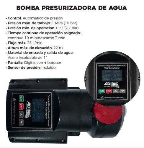 Bomba Presurizadora De Presión Constante 500W ADIR 11735 5
