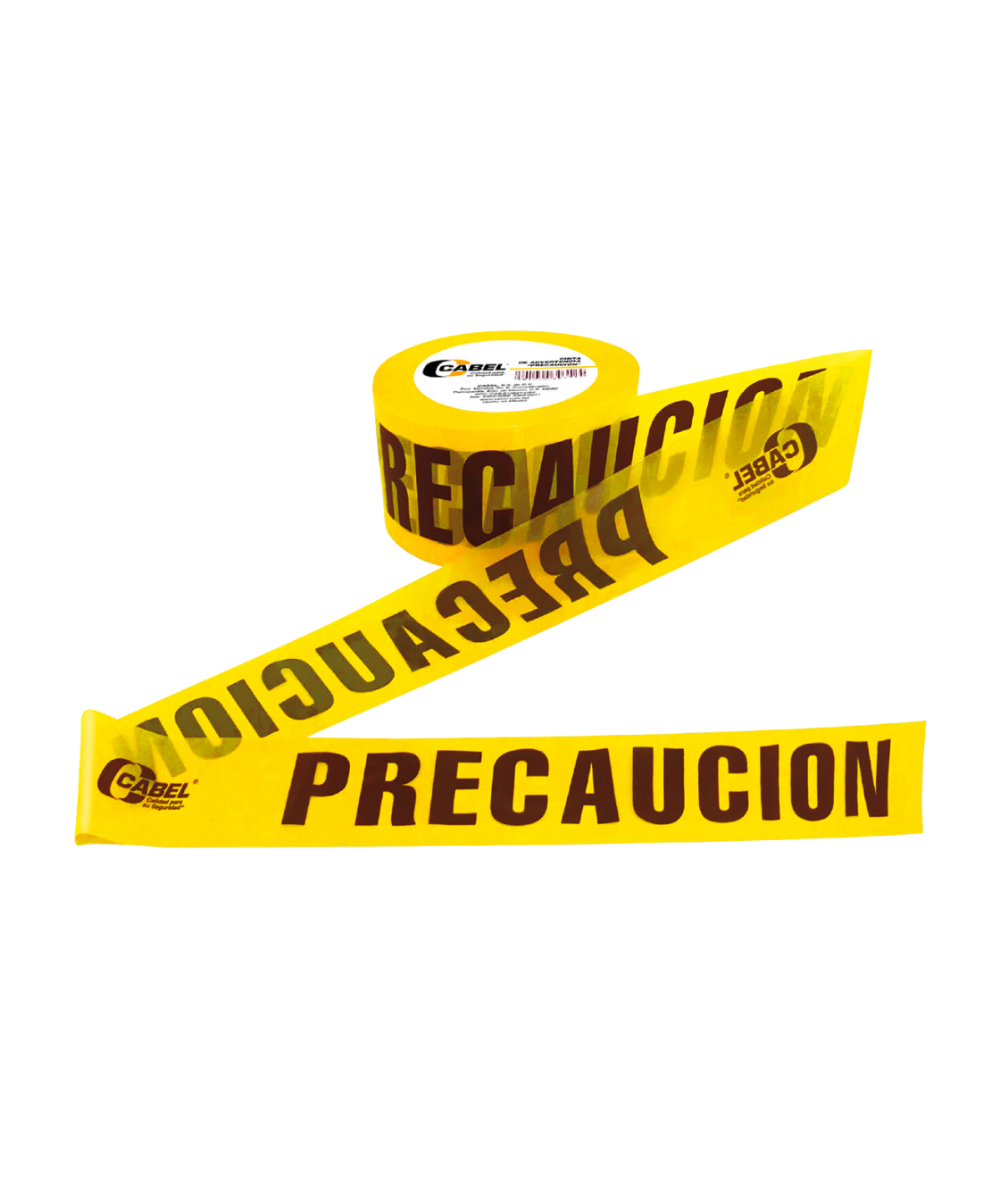 Cinta advertencia precaución amarilla 300 Mts Cabel 3