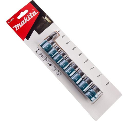 Dados Impacto Con Adaptador De 3/8 A 1/4 Hex Makita B54651 2
