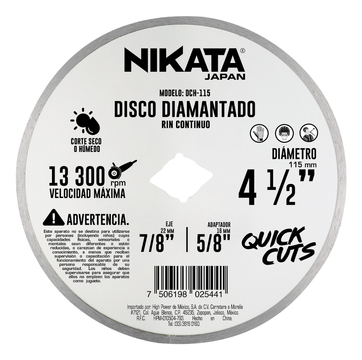 Disco Diamantado Rin Continuo 4 1/2" DCH-115 Nikata 2