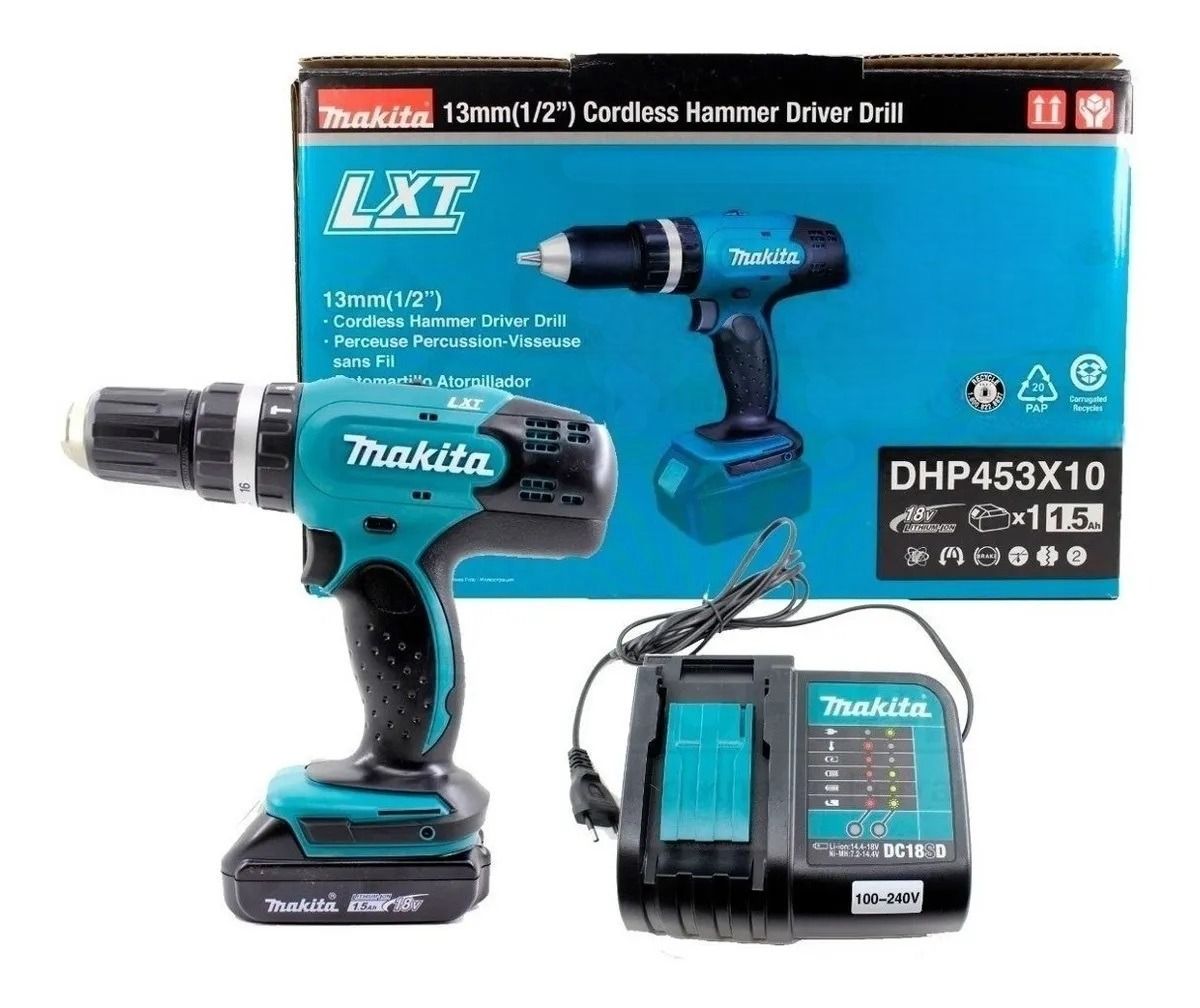 Rotomartillo 18V VVR DHP453X10 Makita 3