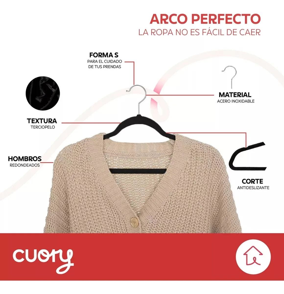 Ganchos Terciopelo 50 Pzs CUOH-GA3 Cuory 5
