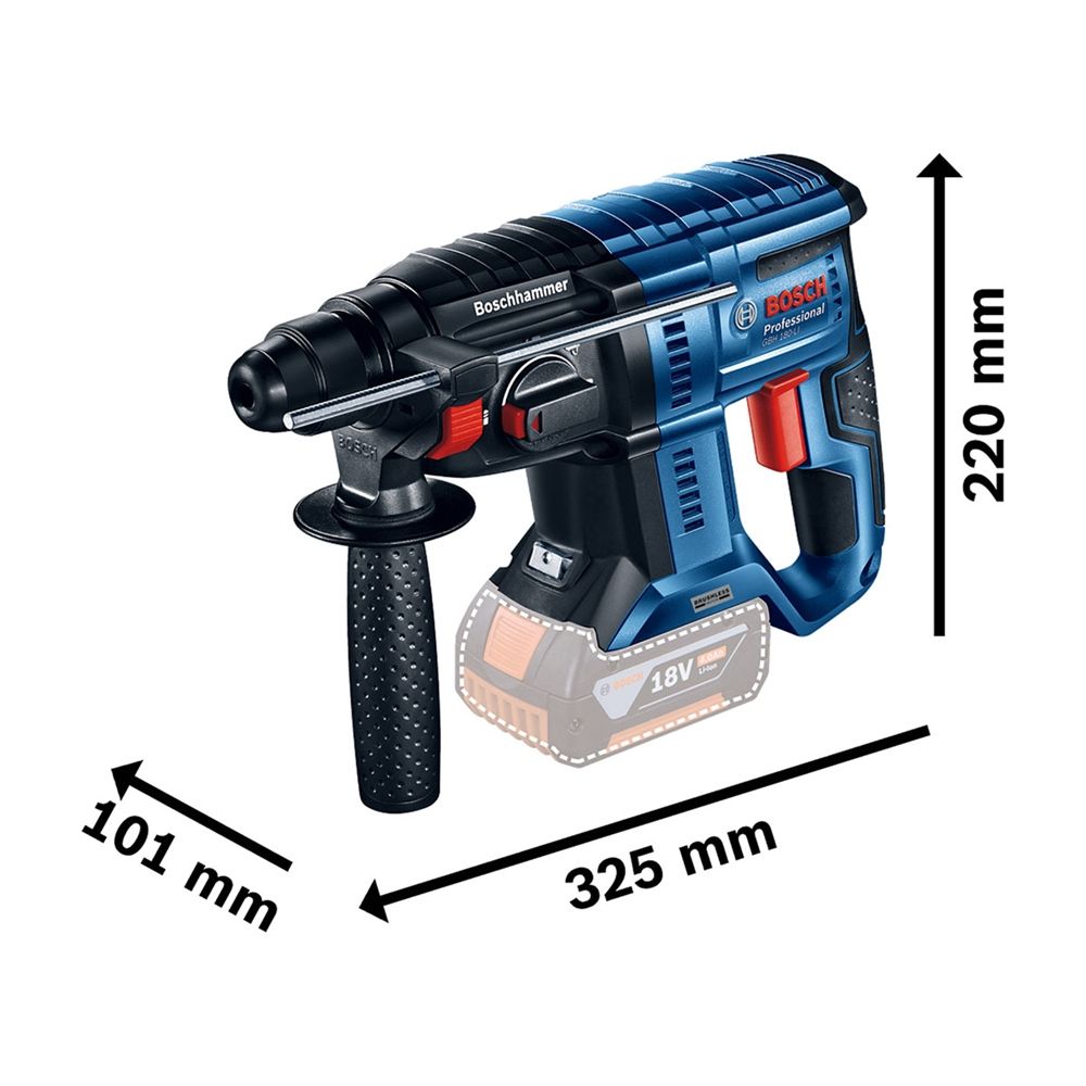 Martillo Perforador SDS Plus 18V GBH 180-LI Bosch 3