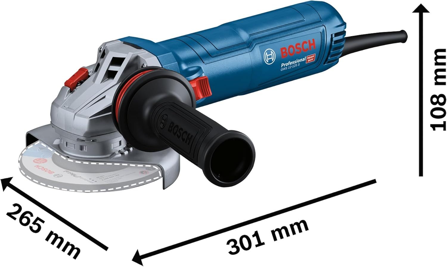 Miniesmeriladora 5″ 1200W GWS 12-125 S Bosch 6