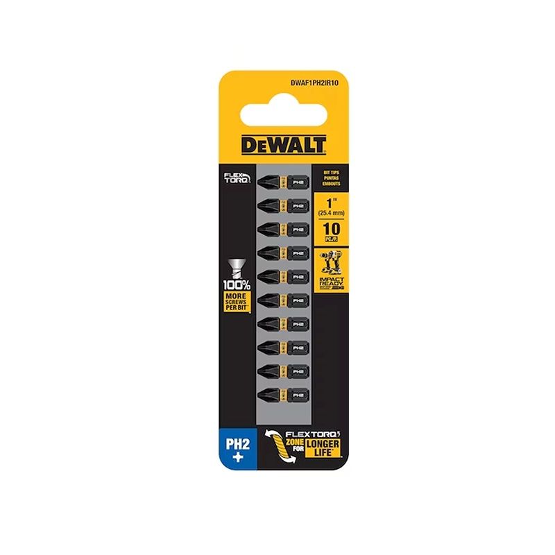 Juego 10 Puntas Phillips PH2 DWA1PH2IR10 DeWalt